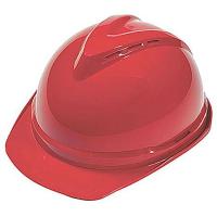 3RRU9 Hard Hat, FrtBrim, Slotted, 6Rtcht, Red