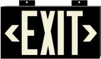 3RY58 Exit Sign, 8 x 15In, WHT/BK, Exit, ENG, SURF