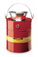 3TAY9 Drain Can, 3 Gal., Red, Galvanized Steel