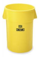 3TB91 Round Container w/Imprint, 44 G, Yellow