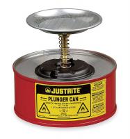 3TCG4 Plunger Can, 1 qt., Galvanized Steel, Red