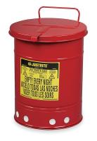 4KPX2 Oily Waste Can, 14 Gal., Steel, Red