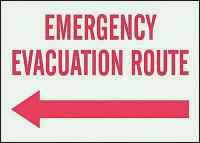 3TE41 Emergency Evacuation Route Sign, 7 x 10In