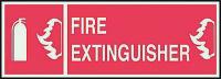 3TE86 Fire Extinguisher Sign, 5 x 14In, WHT/R