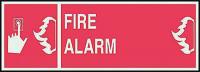 3TE87 Fire Alarm Sign, 5 x 14In, WHT/R, Fire ALM