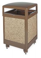 3THU6 Waste Receptacle, Hinged Canopy, 38G, Brown