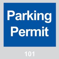 3TLY6 Parking Permits, Windshield, Blue, PK 100