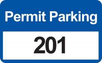 3TMA8 Parking Permits, Bumper, Wht/Blue, PK 100