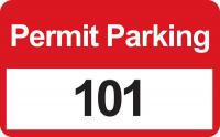 3TMC3 Parking Permits, Bumper, Wht/Red, PK 100