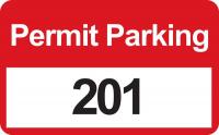 3TMC4 Parking Permits, Bumper, Wht/Red, PK 100