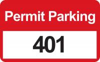 3TMC6 Parking Permits, Bumper, Wht/Red, PK 100