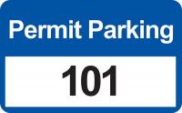 3TMC8 Parking Permits, Bumper, Wht/Blue, PK 100