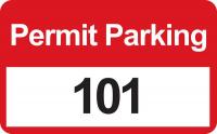 3TMD4 Parking Permits, Bumper, Wht/Red, PK 100