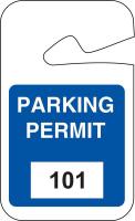 3TMD9 Parking Permits, Rearview, Wht/Blue, PK 100