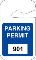 3TME8 Parking Permits, Rearview, Wht/Red, PK 100