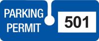 3TMG6 Parking Permits, Rearview, Wht/Blue, PK 100