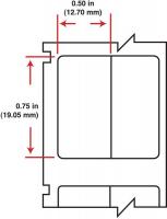 3TP68 Printer Label, White, 1/2 In. W, Vinyl
