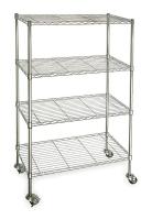 3TPA6 Wire Cart, 4 Shelf, Chrome, 60x24x67 In.