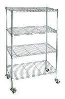 3TPC5 Wire Cart, 4 Shelf, Zinc, 36x24x67 In.