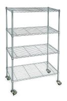 3TPC5 Wire Cart, 4 Shelf, Zinc, 36x24x67 In.