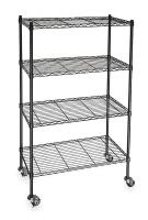 3TPD3 Wire Cart, 4 Shelf, L36 x W18 x H67 In.