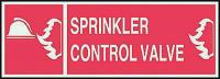 3TU13 Fire Sprinkler Control Valve Sign, WHT/R