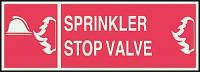 3TU16 Fire Sprinkler Control Valve Sign, Red/Gr