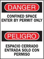 3TU28 Danger Sign, 14 x 10In, R and BK/WHT, Text