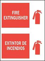 3TU29 Fire Extinguisher Sign, 14 x 10In, WHT/R