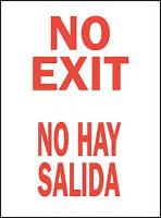 3TU47 No Exit Sign, 20 x 14In, R/WHT, Bilingual