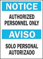 3TU52 Notice Sign, 14 x 10In, BL and BK/WHT, Text