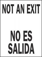 3TU55 Not An Exit Sign, 14 x 10In, R/WHT, Text