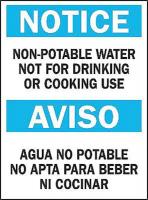 3TU59 Notice Sign, 14 x 10In, BL and BK/WHT, Text