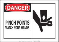 3TU93 Danger Sign, 3-1/2 x 5In, R and BK/WHT, ENG