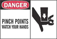 3TY20 Danger Sign, 7 x 10In, R and BK/WHT, ENG