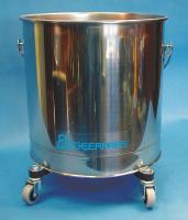 3U488 Bucket, 8 Gal., Silver, SS, 17 In H