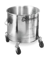 3U492 Bucket, 5 Gal., Silver, SS, 13 In H