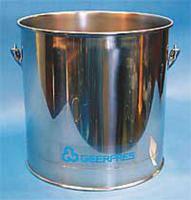 3U494 Bucket, 8 Gal., Silver, SS, 13-1/2 In H