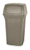 3U654 Waste Receptacle, Hinged Door, Beige, 35G