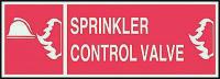 3UA22 Fire Sprinkler Control Valve Sign, R/WHT