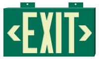 3UA70 Exit Sign, 8 x 15In, YEL/GRN, Exit, ENG, SURF