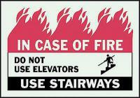 3UA93 Fire Stairways Sign, 7 x 10In, ENG, SURF