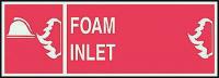 3UA96 Foam Inlet Sign, 5 x 14In, WHT/R, Foam INL