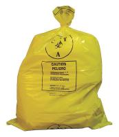 3UAD7 Chemo Waste Bag, Yellow, 41 In. L, PK 100