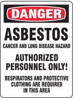 3UAF1 Poster, Danger Asbestos, 14 x 20 In, PK 25