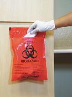 3UAF5 Biohazard Bag, Red, 1.4 qt., PK100