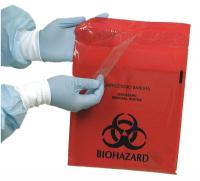 3UAF6 Biohazard Bag, Red, 2.6 qt., PK 100