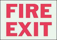 3UB17 Fire Exit Sign, 7 x 10In, R/GRN, Fire Exit