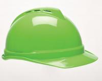 3UCG7 Hard Hat, FrtBrm, NnSlttd, 4Rcht, Hi-Viz Grn