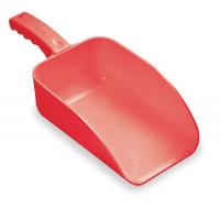 3UE73 Plastic Hand Scoop, Red, 15 x 6 1/2 In